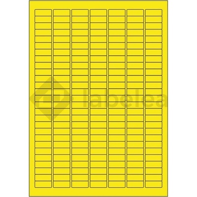 Labelea Samolepiace etikety 25,4x10 mm farebné papierové, na hárku A4, pre laserovú a atramentovú tlač, Farba etikiet Žltá, Počet hárkov v balení 100 EPY025010PY189S