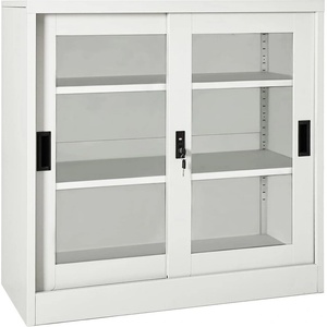  Шкаф с плъзгаща врата, светлосив, 90x40x90 см, стомана