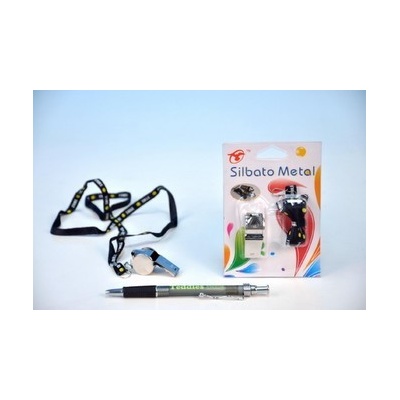 Wiky - Píšťalka kov 5cm se šňůrkou na krk smile na kartě 12ks