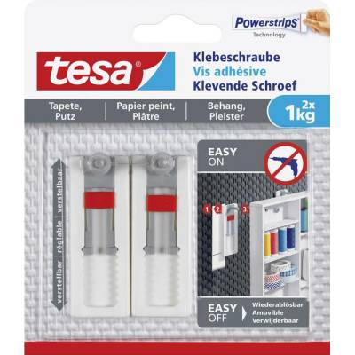 tesa 77775 tesa® lepiaca skrutka nastaviteľná biela Množstvo: 2 ks