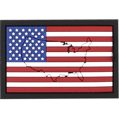 Gumená nášivka 101 Inc vlajka USA s obrysom - farebná