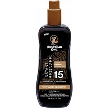 Australian Gold Instant Bronzer ochranný sprej na opaľovanie s bronzerom SPF 15 100 ml