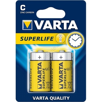 VARTA 2014 - 2 бр. Цинково/въглеродна батерия SUPERLIFE C 1, 5V (VA0019)