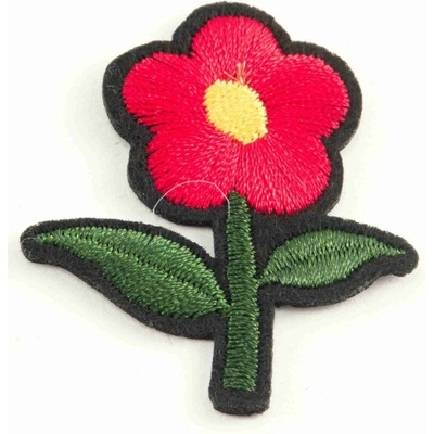 Nažehľovacia záplata - Kvet so stonkou - rozmer 4 cm x 3,5 cm