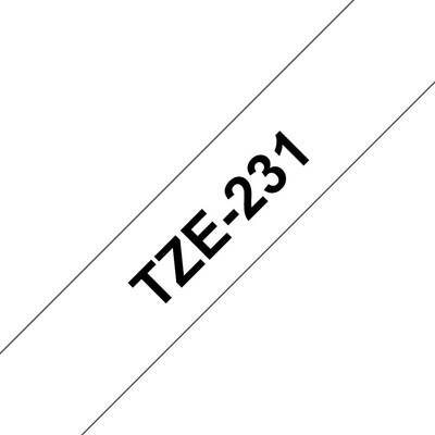 Brother TZe-231, bílá / černá (12mm, laminovaná) TZe231