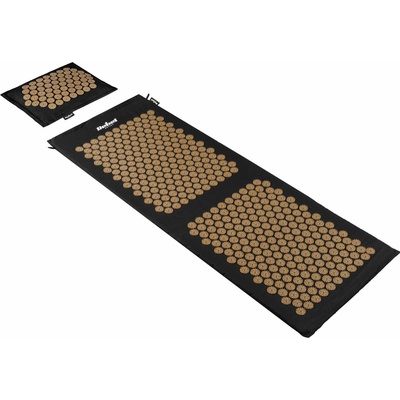 Rebel RBA-6013-GL Akupresúrna masážna podložka EKO + vankúš 130 x 50 cm, čierna a zlatá