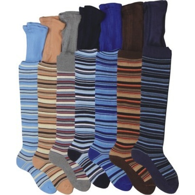 DOTEX D&D s.r.o Dětské bavlněné punčocháče DOTEX tenké pruhy hnědá