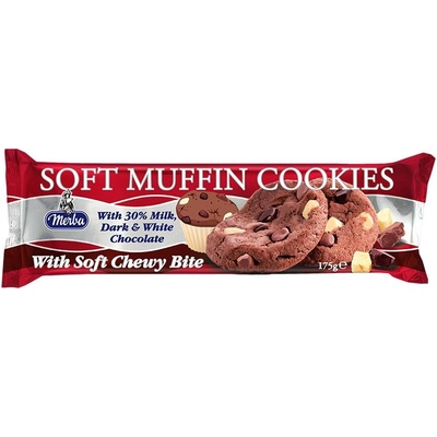 MERBA Мерба меки бисквити Мъфин с тъмен, млечен и бял шоколад (30%) 175 гр