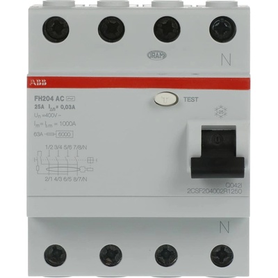 ABB ДТЗ 4p fh204 ac-25a/30ma (m518028)