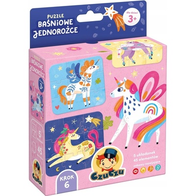 CzuCzu Pohádkoví jednorožci pro děti 3+ 5 skládaček 45 dílků
