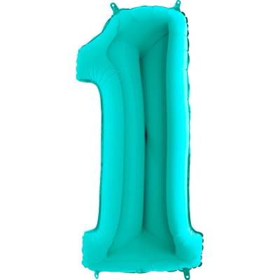 Grabo Balónek fóliový číslice 1 tyrkysový 102 cm