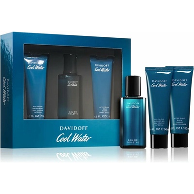 Davidoff Cool Water SET: Toaletná voda 40 ml + Sprchovací gél 50 ml + Balzam po holení 50 ml