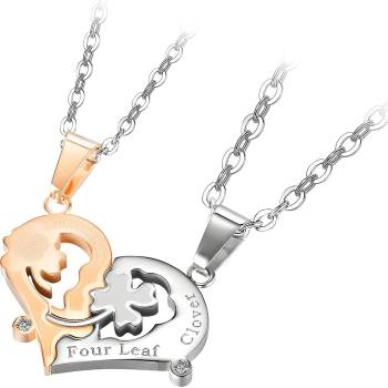 HARAHU Колие Four Leaf Clover - Златна / Сребърна KP21665 (21665)