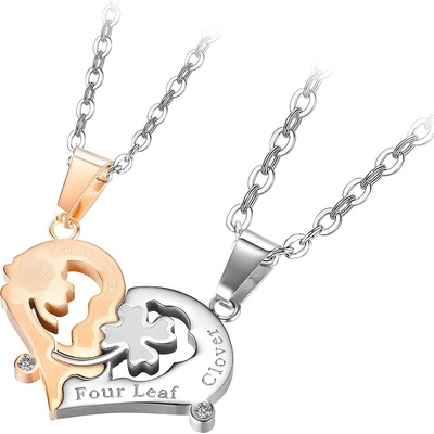 HARAHU Колие Four Leaf Clover - Златна / Сребърна KP21665 (21665)