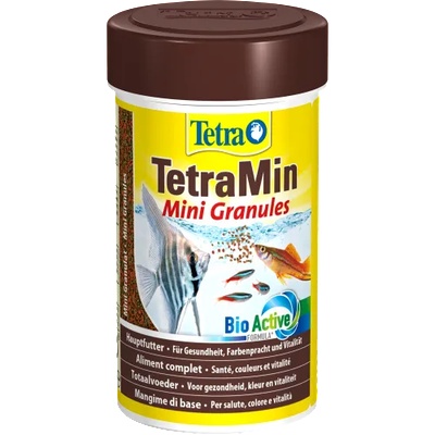 TETRA TetraMin Мини Granules (Тетрамин Мини Гранули) основна храна за всички видове декоративни рибки на бавно потъващи гранули 100 мл
