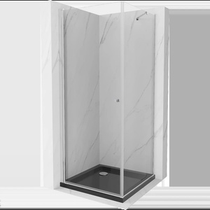 Mexen Pretoria отваряема душ кабина 70 x 70 см, прозрачна, хром + черен Flat (852-070-070-01-00-4070)