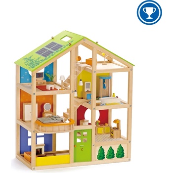 Hape Детска дървена куклена къща Hape - С обзавеждане (H3401)