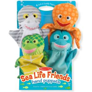 Melissa & Doug - Кукли за ръце за куклен театър - Морски обитатели