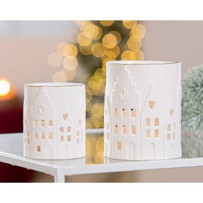 VK Válcový svícen na čajovou svíčku Winter Dreams, 7,5 cm