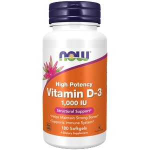 NOW Витамин D-3 1000 IU - NOW Foods- 180 Дражета (NF0365)