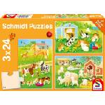 Schmidt Spiele Детски пъзел Schmidt от 3 x 24 части - Моите приятели от селския двор (56518) - baby