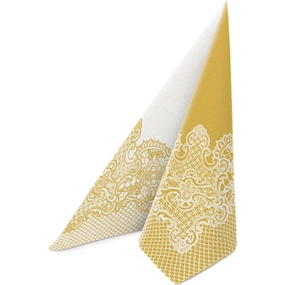PAW AIRLAID Ubrousky Reverse ROAYL LACE gold-white 50ks 40x40cm