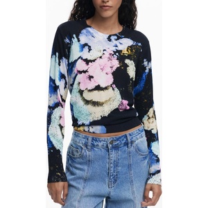 Desigual Дамски пуловер desigual, Размер m, Цвят Черен (25wwjf46_ne5025)