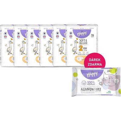Bella Happy Soft & Delicate BigPack 2 3-6 kg 468 ks 6x78 ks