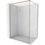 Mexen Kioto-F стъклена преграда за душ Walk-in с рамка 150 x 202 см, прозрачно 8 мм, четкана мед - 800-150-104-65-00 (800-150-104-65-00)