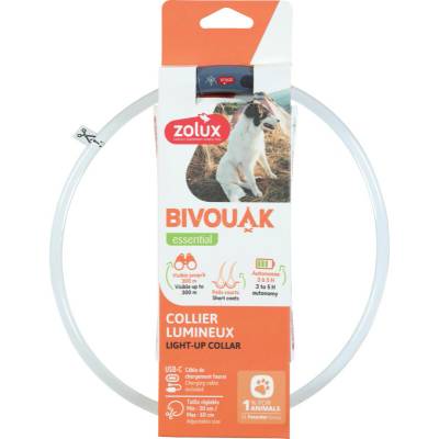 Zolux Obojek LED transparent BIVOUAK USB
