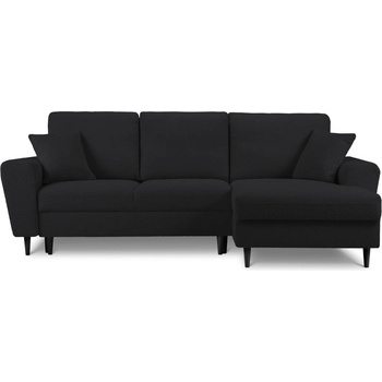 Cosmopolitan Design Черен разтегателен ъглов диван с място за съхранение от прежда с примки от букле (десен ъгъл) Kyoto - Cosmopolitan Design (COS_RCF_67_F2_KYOTO3)