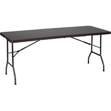 MultiGarden RZK-180B Skládací cateringový zahradní stůl 180 cm, ratan, hnědý