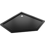Mexen Flow петоъгълна тънка душ кабина 100 x 100 см, черен мат - 46P701010 (46P701010)