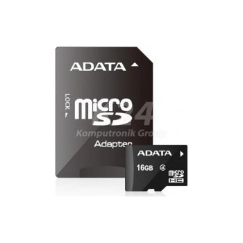 ADATA microSDHC 16GB class 4 + adapter AUSDH16GCL4-RA1