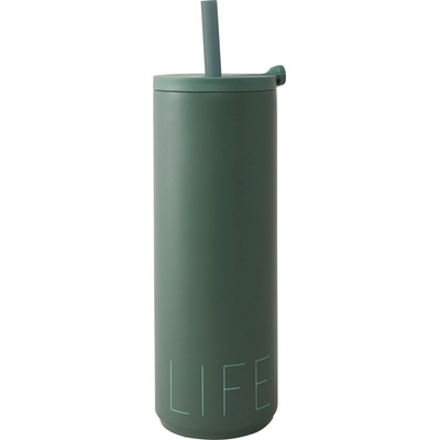 Design Letters Термочаша Design Letters Life със сламка 500 мл зелена (30101023MTLGRNLIFE)