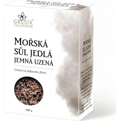 Valdemar Grešík sůl mořská jedlá jemná uzená 100 g – Zbozi.Blesk.cz