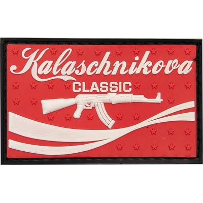 Plastové 3D patche 3D gumová nášivka KALASCHNIKOVA CLASSIC Patch - Červená
