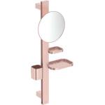 Ideal Standard ALU+ - Козметично огледало с рафт и чаша за четки и паста за зъби, розово BD589RO (BD589RO)