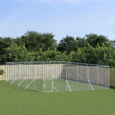 vidaXL Venkovní psí výběh stříbrný 600 x 1000 x 200 cm pozinkovaná ocel 9799.3190461