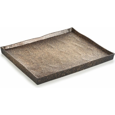 Revol Servírovací tanier SOLSTICE 21 x 17,5 cm zlato porcelán