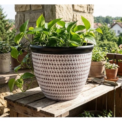 Kvetináč Strend Pro Marble 37x30 cm hnedý