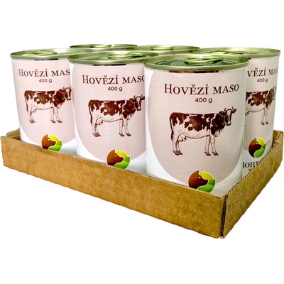Bohemia Pet Food Hovädzie mäso vo vlastnej šťave 6 x 400 g