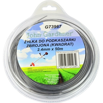 Žacia struna do strunovej kosačky, zosilnená, štvorhranná 2,4mm x 50m, Geko G73967