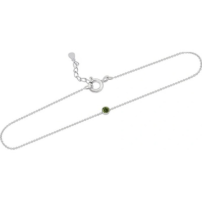Eppi stříbrný minimalistický se zeleným diamantem Anton BR44233