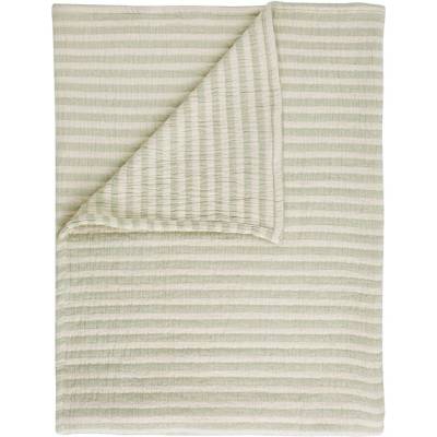 Bianca Zelená bavlnená deka Cotton Muslin Stripe 150x200