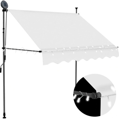 vidaXL Ručně zatahovací markýza s LED světlem 100 cm krémová