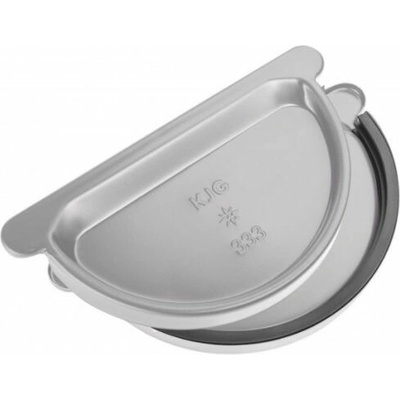 KJG Čelo žľabové polkruhové s gumou 250 mm šírka žľabu 105 mm pozink RAL 9006 Bielo hliníková
