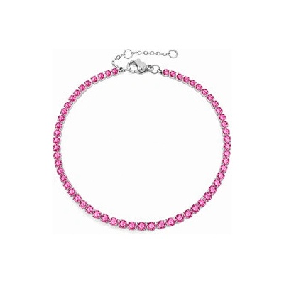 EVOLUTION GROUP CZ Ocelový štrasový tenisový náramek PINK OPA1858-PK