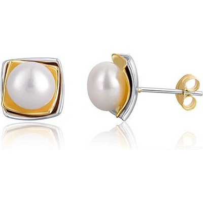JwL Luxury Pearls bicolor strieborné náušnice s pravou perlou JL0622