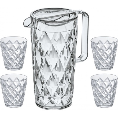 Koziol Crystal Sada sklenic 250 ml 4 x se džbánem 1,6 l